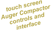 touch screen Auger Compactor controls and  interface